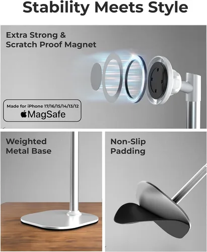 Miniatura 4 de COOPER MagStand, Soporte Magnético Ajustable para iPhone para Escritorio y Soporte para Teléfono para Grabación de Video, Compatible con MagSafe