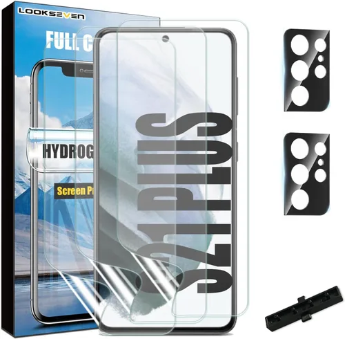 Miniatura 27 de LOOKSEVEN Paquete de 3 protectores de pantalla de película de hidrogel (no vidrio) + 2 paquetes de protectores de lente de cámara de vidrio templado