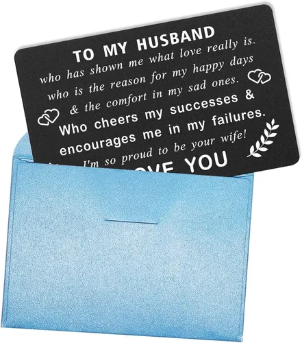 Miniatura 4 de ABNTY Tarjeta del día de San Valentín para marido, regalos de San Valentín para marido de parte de la esposa, tarjeta tipo cartera con texto