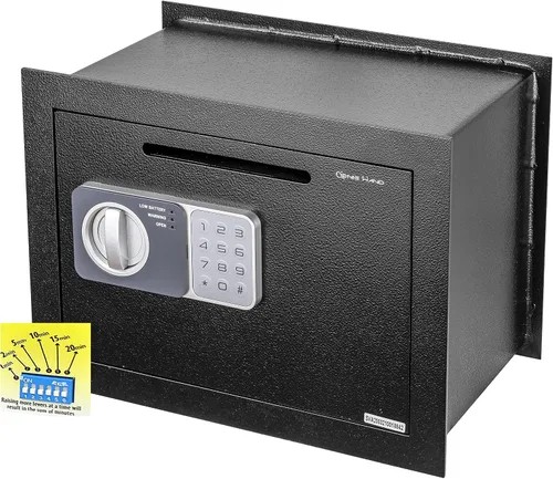 Miniatura 12 de Genie Hand Caja de seguridad antirobo, apertura controlada con temporizador, bloqueo de clase B, tecnología antirebote y llaves de apertura