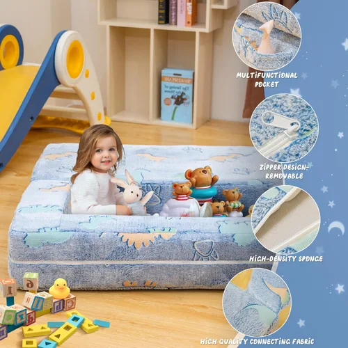 Miniatura 7 de furlinkhm Sofá para Niños Pequeños, Sofá de Juego para Niños con Iluminación en la Oscuridad, Sofá Plegable para Niños Pequeños, Sofá Plegable