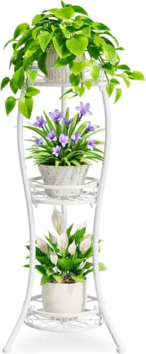 Miniatura 13 de iDavosic.ly Paquete de 2 soportes de metal para plantas para interiores y exteriores, 11 pulgadas de ancho, de hierro resistente al óxido, para Negro