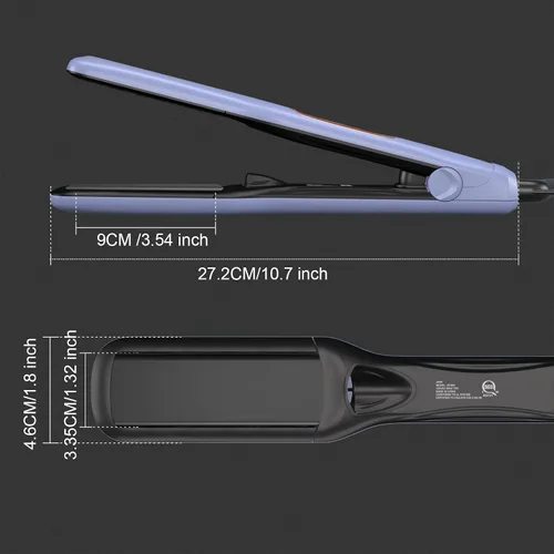 Miniatura 2 de JINRI Plancha plana de titanio de 1.26 pulgadas de ancho para cabello húmedo o seco, alisador con doble voltaje (100-240 V), deja un aspecto suave