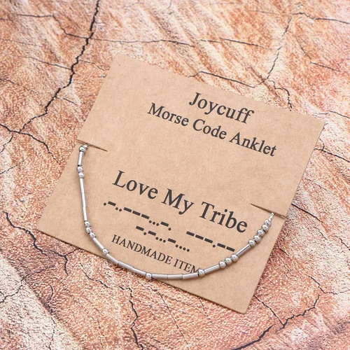 Miniatura 3 de JoycuFF Tobilleras ajustables de código morse para mujer, joyería de playa, regalos únicos para ella