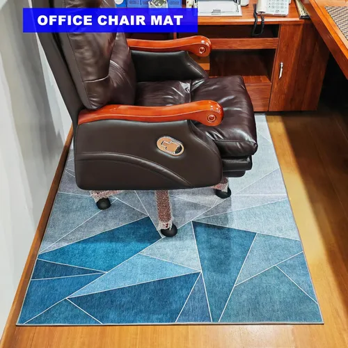 Miniatura 2 de Tapete para silla de oficina para suelo de madera dura, 48 x 60 pulgadas, tapete de oficina con ruedas de alta calidad premium, tapete Gris azulado