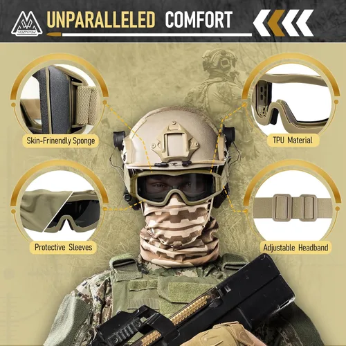Miniatura 3 de Airsoft - Gafas de seguridad antivaho con certificación ANSI Z87.1, resistentes a los impactos, gafas de tiro tácticas Lente de una sola capa A1