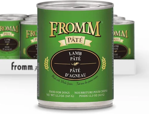 Fromm Comida para perros con paté de cordero - Comida húmeda prémium para perros - Receta de cordero - Caja de 12 latas