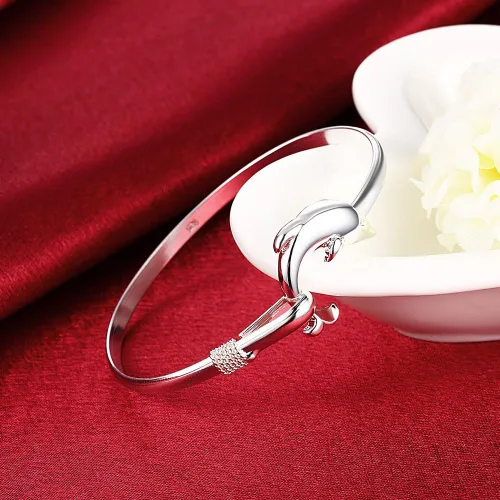 Miniatura 5 de Cutesmile Joyas de moda 925 de plata esterlina lindo delfín pulseras para mujer, Plata