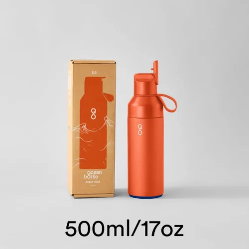 Miniatura 2 de Ocean Bottle Go - Botella de agua de acero inoxidable de 17 onzas, reutilizable y sostenible, mantiene las bebidas frías y calientes, regalo