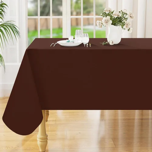Miniatura 10 de Smiry Mantel cuadrado de vinilo impermeable de 54x54 pulgadas, protector de manteles de vinilo lavables, funda de mesa resistente a derrames