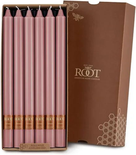 Miniatura 32 de Root Candles Velas de Cena Sin Aroma Juego de Velas en Caja de Mezcla Premium de Cera de Abeja, 9 Pulgadas, Rosa Polvoriento, 4 Unidades Rosa