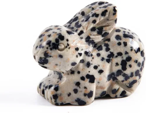 Miniatura 8 de YGLINE Figura de conejo de cristal de piedra preciosa animal talla (obsidiana)