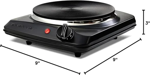 Miniatura 8 de OVENTE Electric Countertop Single Burner,1000W Cooktop with 7.25 Inch Cast Iron Hot Plate,5 Level Temperature Control,Compact Cooking Stove &Easy to