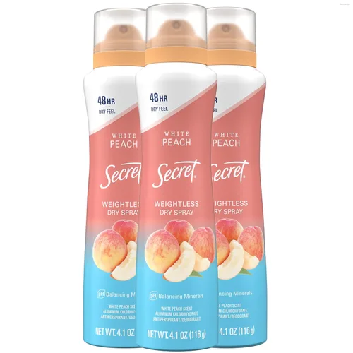 SECRET - Desodorante antitranspirante en aerosol para mujeres, 48 horas de protección sin peso contra el sudor y el olor, suave para la piel, aroma