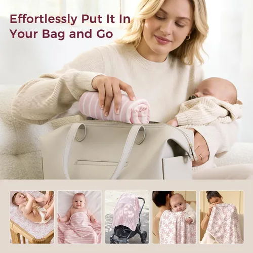 Miniatura 8 de Momcozy Toalla de bebé con capucha, ultra suave y absorbente, juego de toallas de baño grandes para mayor comodidad y suavidad en la piel del bebé