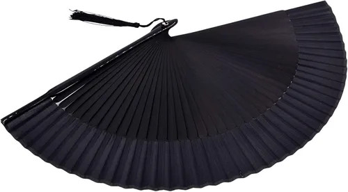 Miniatura 4 de Abanico plegable de seda y bambú, 8.27 pulgadas (21 cm), estilo retro, vintage, elegante y encantador, chino/japonés, regalo para mujeres y niñas