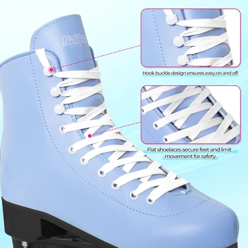 Miniatura 3 de Nattork Patines de ruedas para mujeres, para exteriores, interiores, cuatro ruedas, divertidos y modernos, para hombres, niñas y niños, color azul