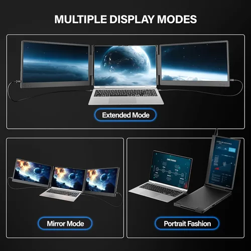 Miniatura 6 de Setclod Monitor extensor de pantalla para portátil actualizado, pantalla IPS FHD de 14.1 pulgadas, 1080P FHD IPS, extensor de monitor para laptop
