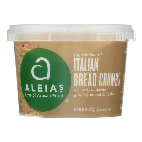 Aleias - Pan rallado italiano sin gluten, 13 onzas, 12 por caja.