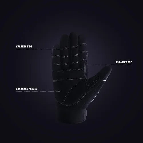 Miniatura 3 de HANDLANDY HLDD - Guantes de trabajo resistentes, guantes de impacto con protector TPR, guantes de trabajo mecánico antivibraciones para hombres