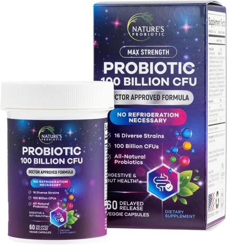 Probióticos para la salud digestiva – Mezcla de probióticos 100 mil millones de UFC por cápsula – 16 cepas y prebióticos de primera calidad para