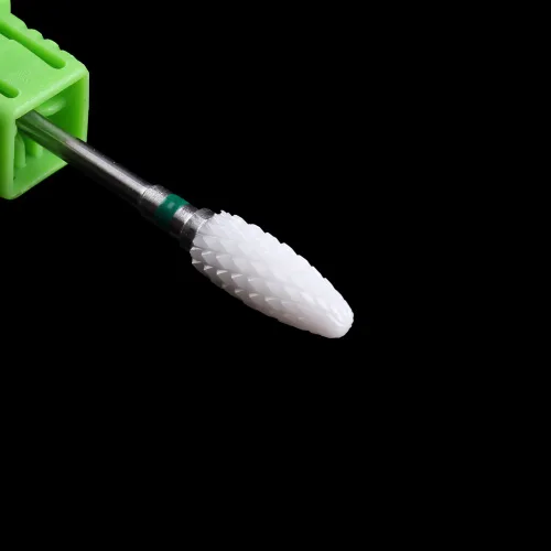 Miniatura 3 de Broca de cerámica de grano grueso para uñas, broca de archivo de cono de cerámica blanca, herramienta de arte de uñas de gel estilo llama 3/32