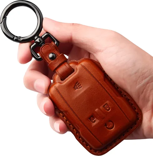 Miniatura 9 de Tukellen Compatible con funda de cuero para llavero Chevrolet para GMC Sierra 2019-2021, Canyon, Chevy Silverado 1500, Tahoe, Colorado, Suburban