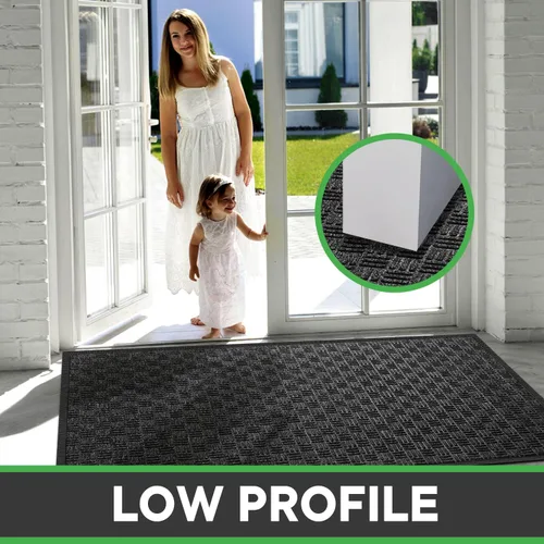 Miniatura 7 de Mibao Tapete para puerta delantera, resistente y duradero, tapete de bienvenida para interiores y exteriores, atrapador de suciedad, impermeable