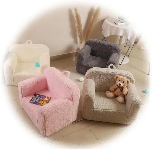 Miniatura 8 de MOMCAYWEX Silla de Sherpa Suave y Acogedora para Niños, Silla de Espuma Acogedora para Niños Pequeños para Niños y Niñas, Crema