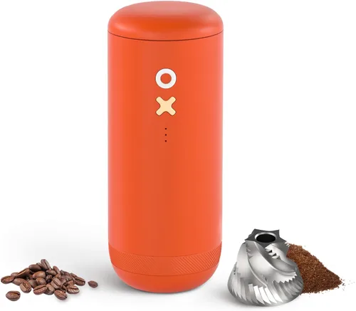 Nuttii Molinillo de café de rebabas – Molinillo de café eléctrico, portátil, pequeño, silencioso, con rebabas cónicas, 20 ajustes ajustables para