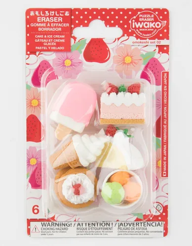IWAKO Juego de postre de borrador japonés - Los colores varían