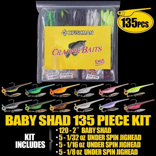Miniatura 7 de Kit de Señuelos para Crappie - Plásticos - Cabezas de Jig - Kit de Shad - Minnow - Señuelos de Pesca para Crappie - Panfish - Bluegill - Kit de 40