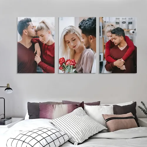 Juego de arte de pared colgante de 3 paneles, impresiones en lienzo personalizadas con tus fotos, arte personalizado, fotos impresas en lienzo,