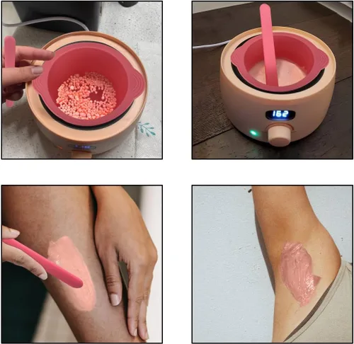 Miniatura 4 de KVZVK Cuenco de Cera de Silicona Antiadherente Recipiente Forro para Depilación con Espátula de Cera (Rosa)