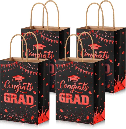 Miniatura 7 de PerKoop 12 bolsas de regalo de graduación azules con asas para la clase de 2026, bolsas de papel de regalo de fiesta de felicitaciones, decoraciones