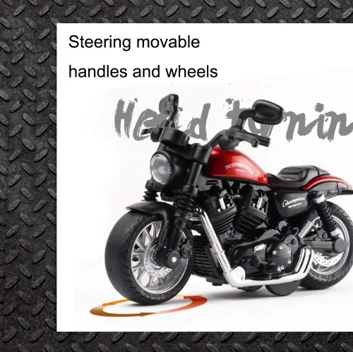 Miniatura 6 de Juguetes de motocicleta con retroceso, pequeño regalo con iluminación musical, motocicletas retro de juguete para niños de 3, 4, 5, 6, 7, 8 años Rojo