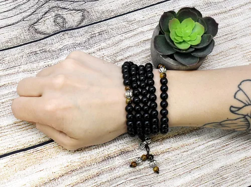 Miniatura 3 de Mandala Crafts Collar de cuentas de madera mala, cuentas de Japa Mala, collar de 108 cuentas, pulsera de cuentas mala, collar de cuentas de oración