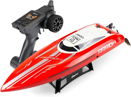 Cheerwing Barco de Control Remoto RC sin Escobillas de 25" 30 MPH de Alta Velocidad Barco Grande de Carreras para Adultos Rojo