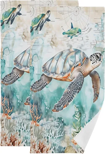 Miniatura 19 de Pfrewn Juego de 2 toallas de baño de mano de playa con hojas de árbol de palma, toallas de baño de 16 x 30 pulgadas, suaves y absorbentes, toallas