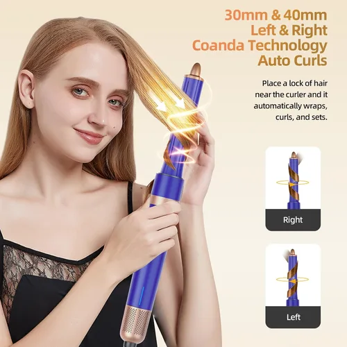 Miniatura 2 de T-GOGO Cepillo secador de pelo profesional: 6 en 1 juego de peinado y secadora de cabello de aire caliente, potente rizador de aire de aire de alta