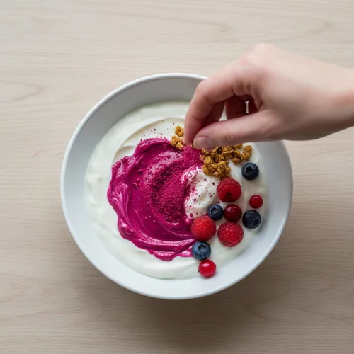 Miniatura 6 de Mezcla orgánica de bayas liofilizadas en polvo, naturalmente rica en antioxidantes y vitamina C, sin azúcar añadida, sin OMG - Batido, yogur