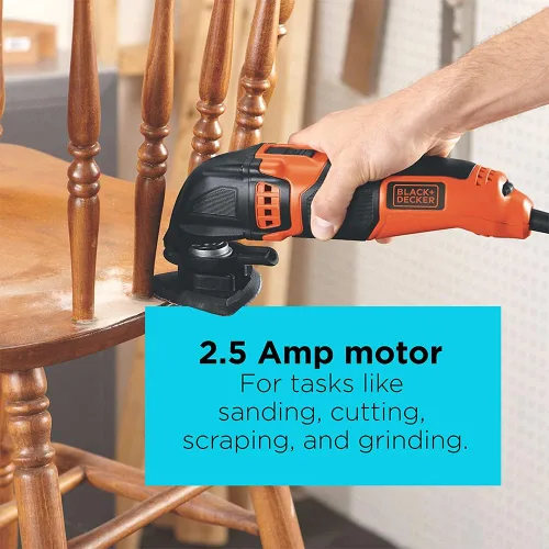 Miniatura 3 de Black & Decker BD200MTB multiherramienta oscilante de velocidad variable, 2.5 A