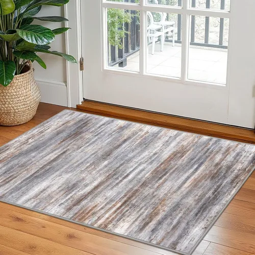 Miniatura 39 de KOZYFLY – Alfombra de pasillo moderna y lavable de diseño abstracto verde, 2 x 5 pies, antideslizante, suave y de pelo corto, ideal para cocina