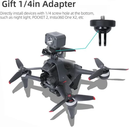 Miniatura 5 de Soporte adaptador de montaje compatible con DJI FPV Soporte de montaje Searchlight Gopro Pocket 2 Cámara Drone Accesorios