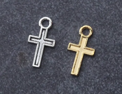 Miniatura 4 de 50 piezas de mini dije de cruz de metal para hacer joyas, encontrar collares, pulseras, aretes, llavero, idea de regalo de bricolaje, accesorios