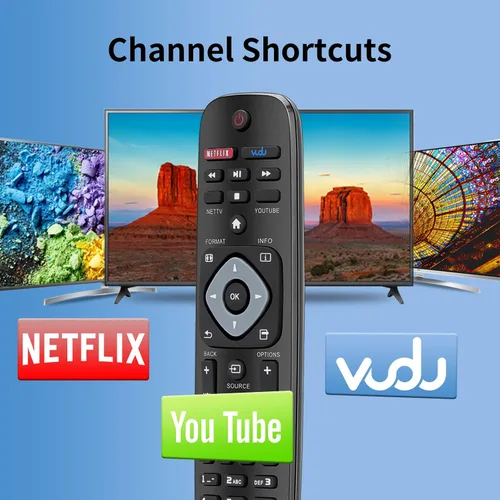 Miniatura 3 de Paquete de 2 para reemplazo remoto de TV Philips, compatible con todos los televisores inteligentes Philips LED/LCD/HDTV/UHD (NH500UP)