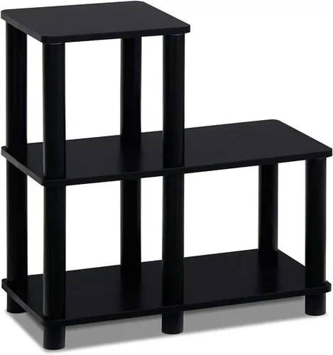 Miniatura 5 de Furinno Turn-N-Tube Accent - Estante decorativo, color espresso/negro y solo mesa auxiliar de 3 niveles, 1 paquete, americano/negro