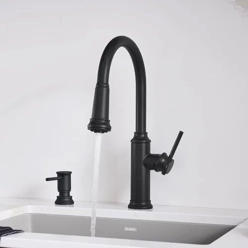 Miniatura 4 de Empressa - Grifo de cocina desplegable (1.5 GPM, color negro mate)