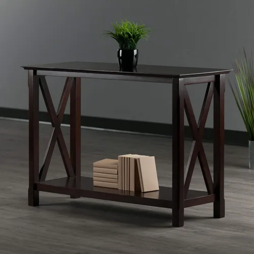Miniatura 8 de Winsome Xola - Mesa consola con estante en capuchino, mesa de entrada delgada para pasillo, sala de estar, muebles elegantes para cualquier
