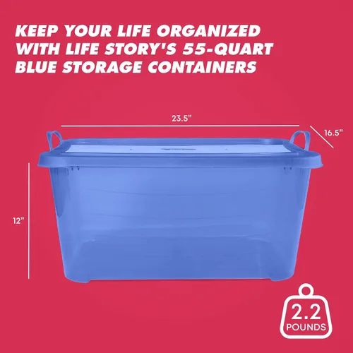 Miniatura 3 de Life Story - Paquete de 6 contenedores apilables de almacenamiento de uso ligero, organizador para el hogar de 55 cuartos, contenedores